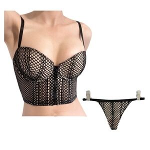 Victorias Secret Very Sexy Long Line Demi Bra + NWOT Matching Panty (S)